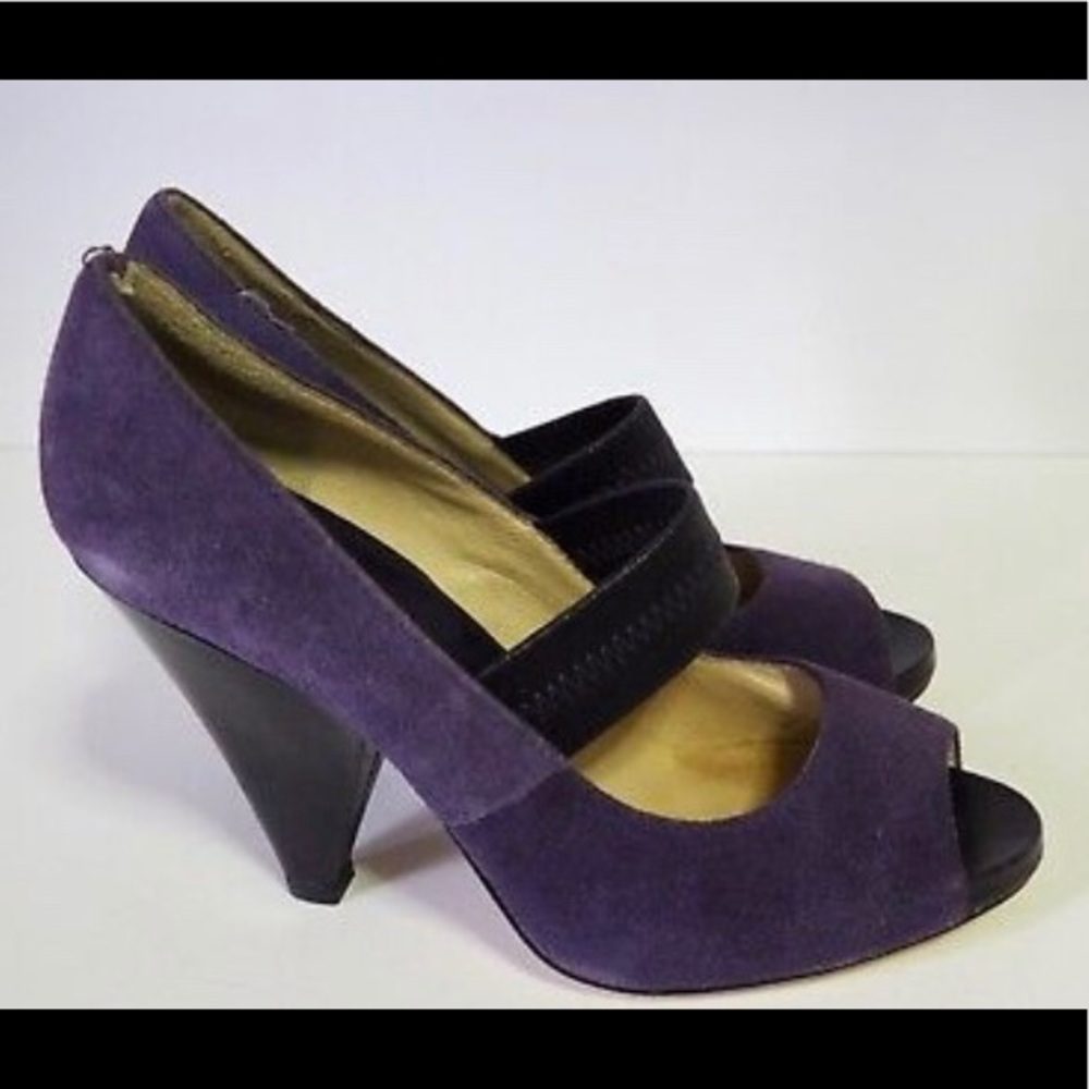 Michael Kors Purple Suede Peep Toe Heel Size 6 1/2
